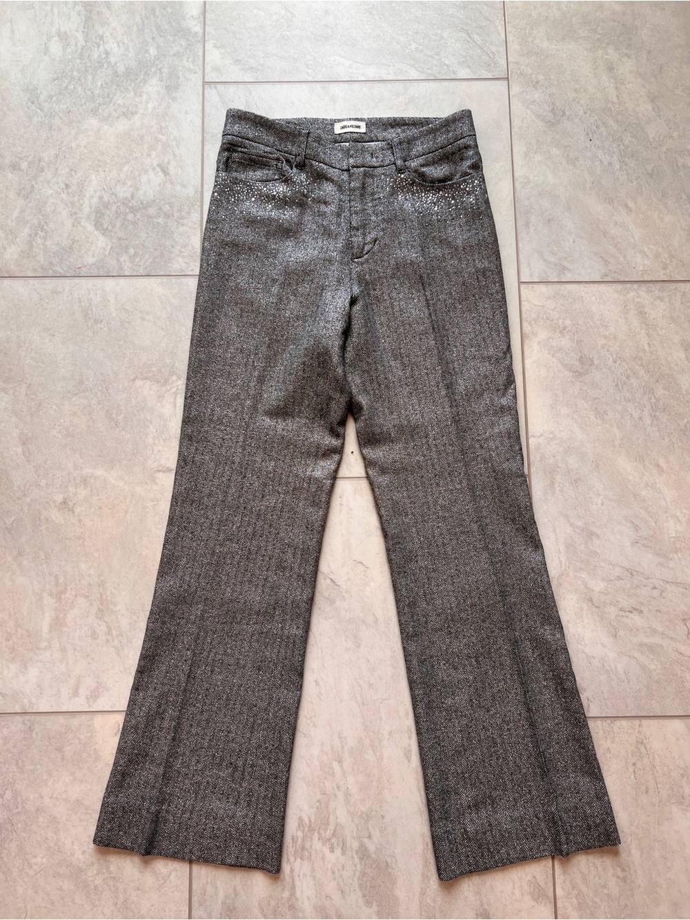 Zadig & Voltaire Silver Metallic Trousers